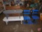 Wood benches (2) 48 x 11 x 16, 41 x 11 x 18, two wood chairs on adjustable base