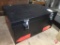 Motorcycle painted wood box with hinged lid, black