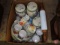 Porcelain canister set, mugs, bowl, matching, and rolling pin