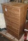 Five drawer laminated pressed wood dresser 23 x 15.5 x 43