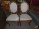 Wood upholstered chairs (6)