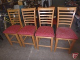 Wood upholstered chairs (4), matches lot #1069