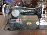 Mercury Electric sewing machine in vintage wood cabinet