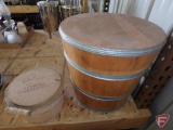 Wood buckets with covers, Both