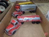 Tootsietoy metal toy trucks with trailers