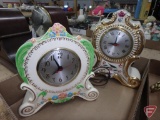 (2) porcelain table top electric clocks