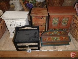 Decorative wood shelves, cabinets, and drawers. All 5 pieces
