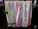 (2) handmade quilts with embroidery