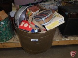 Large brass tub, canteen, cookie maker, rosette maker, and other kitchen items