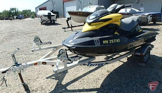 2007 Sea-Doo Bombardier Jet Ski and 2009 Triton Jet Ski Trailer, VIN # 4tcsm112x9hl31964