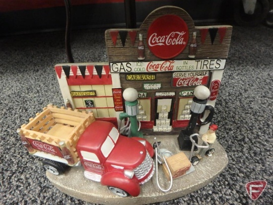Coca-Cola items, Polar Bear Express train collection, wall chalk board, bulletin board,