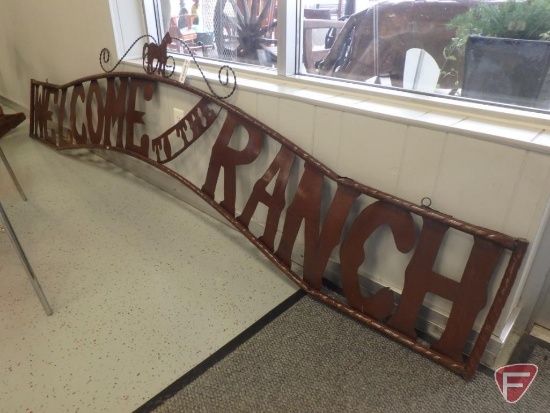 "Welcome to the Ranch" metal western themed sign
