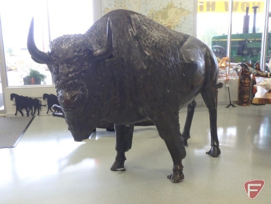 Life-sized Buffalo metal statue, hollow