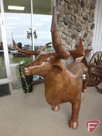 Longhorn Bull BBQ smoker with nostril exhaust