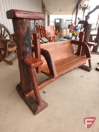 Teak wood bench swing