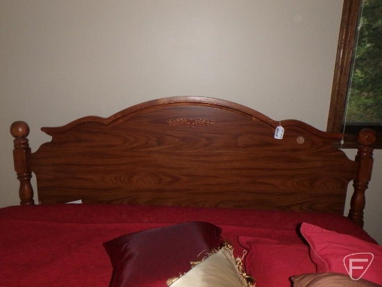Wood headboard 78InH, metal rails, and bed set 72inW, Serta Perfect Day.