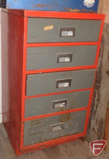 Metal 4 drawer cabinet, 38inHx20inWx20inD, springs, Cobra 19 Plus CB, bungee cords, rope,