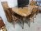 Wood table 54inL with (2) 9in leaves and (3) matching chairs