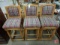 (3) wood bar chairs with upholstered seats, 30in to seat