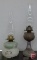(2) vintage oil kerosene lamps
