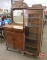 Vintage buffet/hutch/display cabinet, 3 drawers, 2 wood doors, and glass door, with mirror,