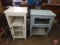 Painted wood cabinet with glass door 30inH and vintage painted wood cooling cupboard with