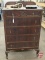 Vintage dresser/storage cabinet, on wheels, 6 drawers, 56inHx34inWx19inD, and wood framed