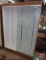 Lighted display case with glass shelves and glass sliding doors 72inHx48inWx16inD