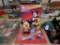 Mickey Mouse Design Line telephone, playing cards, belt, vinyl basket, belt and toy. 7 pieces