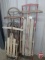 (3) wood and metal sleds, longest is 56inL. 3 pieces