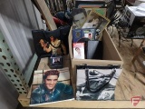 Elvis items, bags/purses, puzzle, VHS tape, book, game, poster