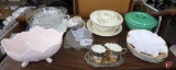 Kitchen Kraft casserole and matching pie plate, other bowls and relishes, platters,