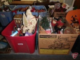 Holiday/Christmas items, Byers Choice carolers, ornaments, VHS tapes, figurines, music boxes,