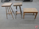 (3) wood tables/plant stands. 3 pieces