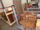 (6) wood chairs, matching, and 6ft folding banquet table.