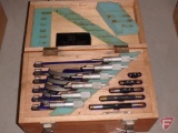 Micrometer set in wood box