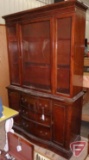 Hutch/china cabinet with 3 drawers, 2 wood doors and one glass door 69inHx42inWx15inD