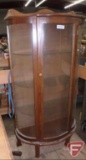 Wood/glass curio cabinet with glass shelves, 60inHx30inW