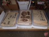 Newspapers, most 1930s and 1940s. Contents of 3 totes with covers