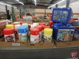(17) Plastic thermoses, Chip N Dale, Wuzzles, Popples, Bionic Woman, Tweety, Smurfs,
