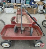 (3) metal wagons, Flexible Flyer, Radio Flyer, and one other. 3 pieces