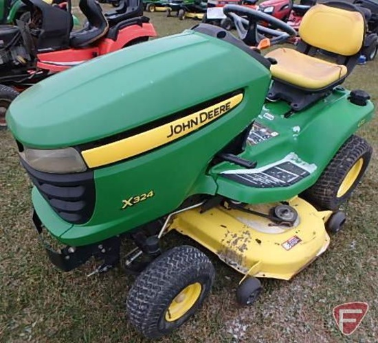 2006 John Deere X324 hydro-static lawn tractor, 4 wheel steer, 48" deck, 502 hrs