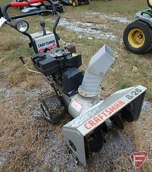 Craftsman 8 HP 26" walk behind snow blower with chains