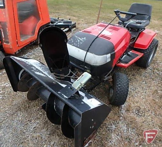 Murray 18 HP hydro-static garden tractor with 42" front mount snow blower, no deck