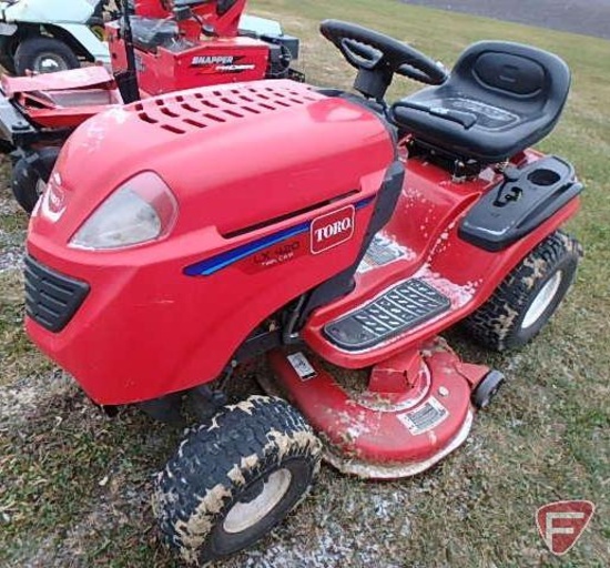 Toro LX420 twin cam hydro 18 HP lawn tractor with 42" mid-mount deck, approx. 300 hrs