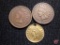 Datelss $1 Gold Princess unknown type coin, holed and cut in half