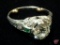 Ladies 18K White Gold Diamond fashion ring, center stone is Diamond 1 CT. TW H SI-2