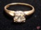 Ladies 14K Yellow Gold Diamond wedding ring, center stone Round Diamond estimated .50 CT TW H I-1