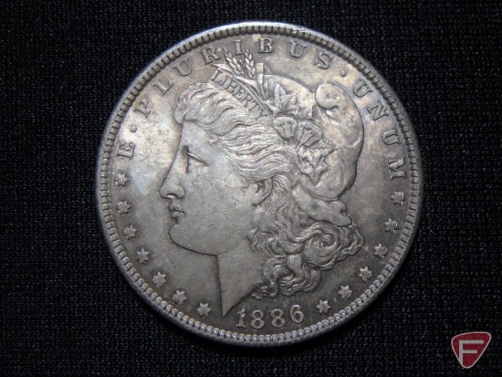 1886 Morgan Silver Dollar VF+ nicely toned