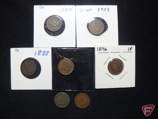 Avg. circ. Indian Head Pennies: 1896, 1887, 1890, 1888, 1864, 1908